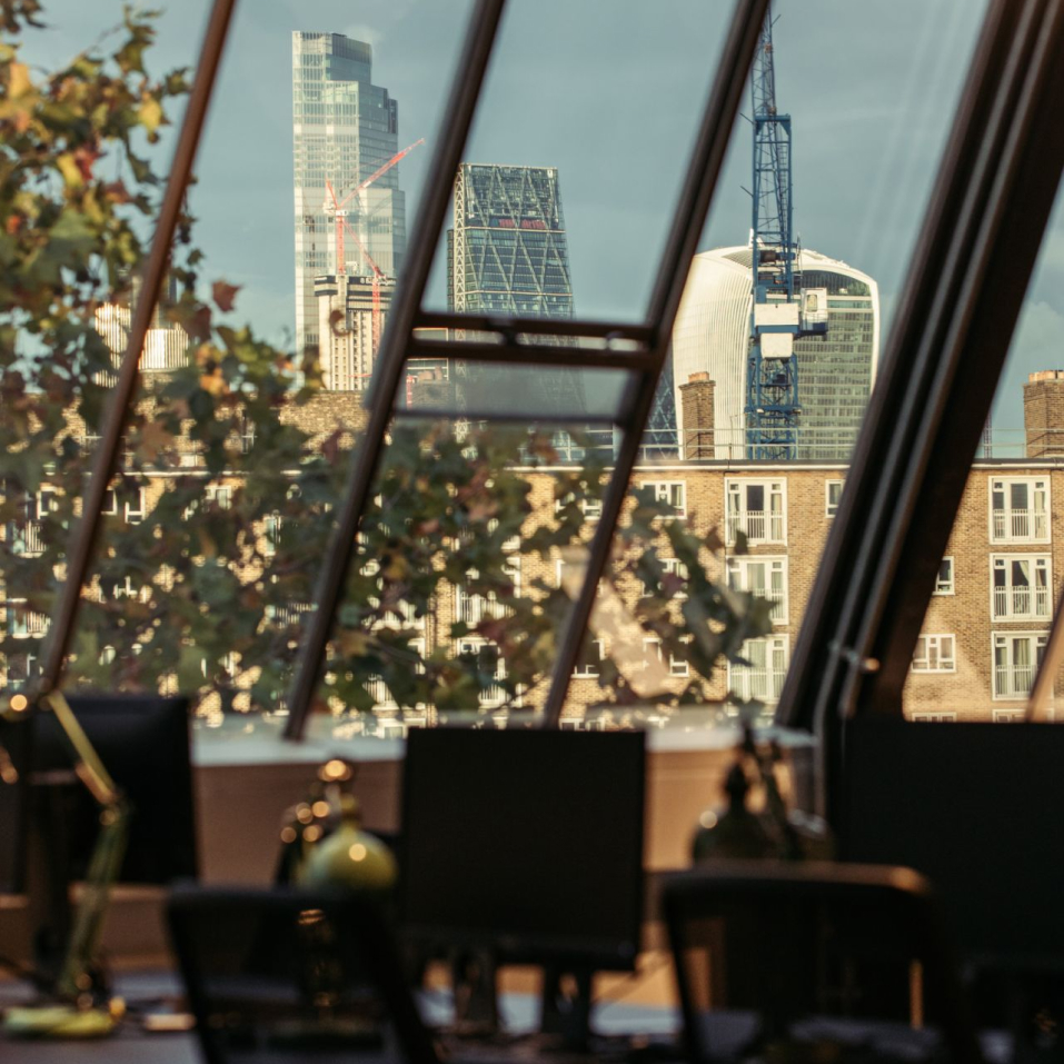 London skyline view from a office. 